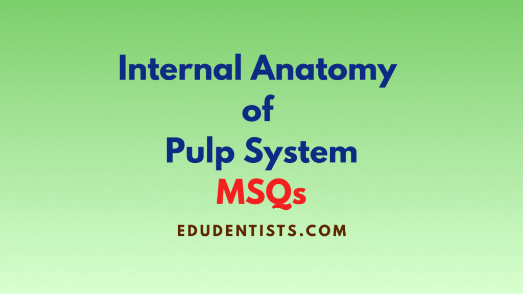 Internal Anatomy of Pulp System MSQs